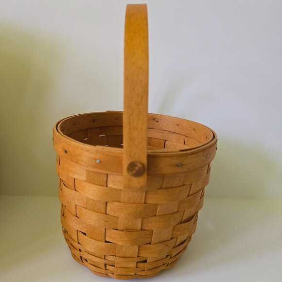 Longaberger Handwoven Small Basket With Handle 1993 Dresden Ohio USA Signed MIC - Picture 14 of 16